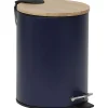 Poubelles De Salle De Bain|* Poubelle Metal Frein De Chute 2.5L Bleu Bambou