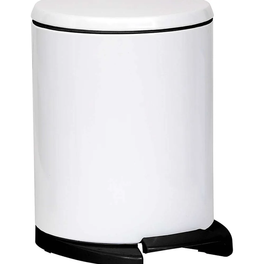 Poubelles De Salle De Bain|* Poubelle Metal Frein De Chute 6L Blanc