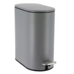 Poubelles De Salle De Bain|* Poubelle Metal Ovale 5L Pedale Gris