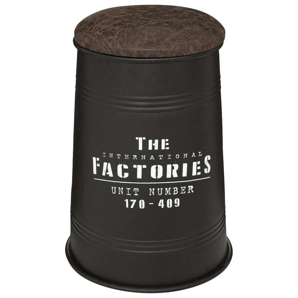 * Poufs>Pouf Bidon Metal Joao Noir