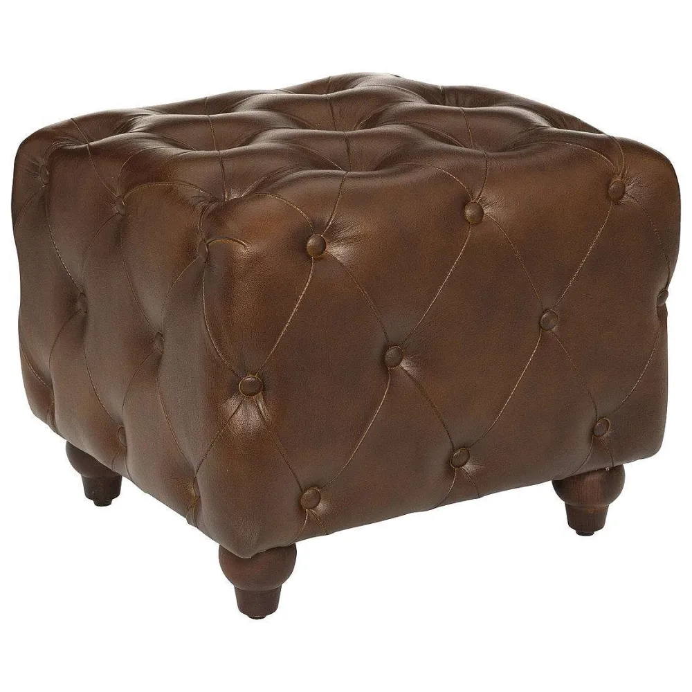 * Poufs>Pouf Cuir Chester Marron