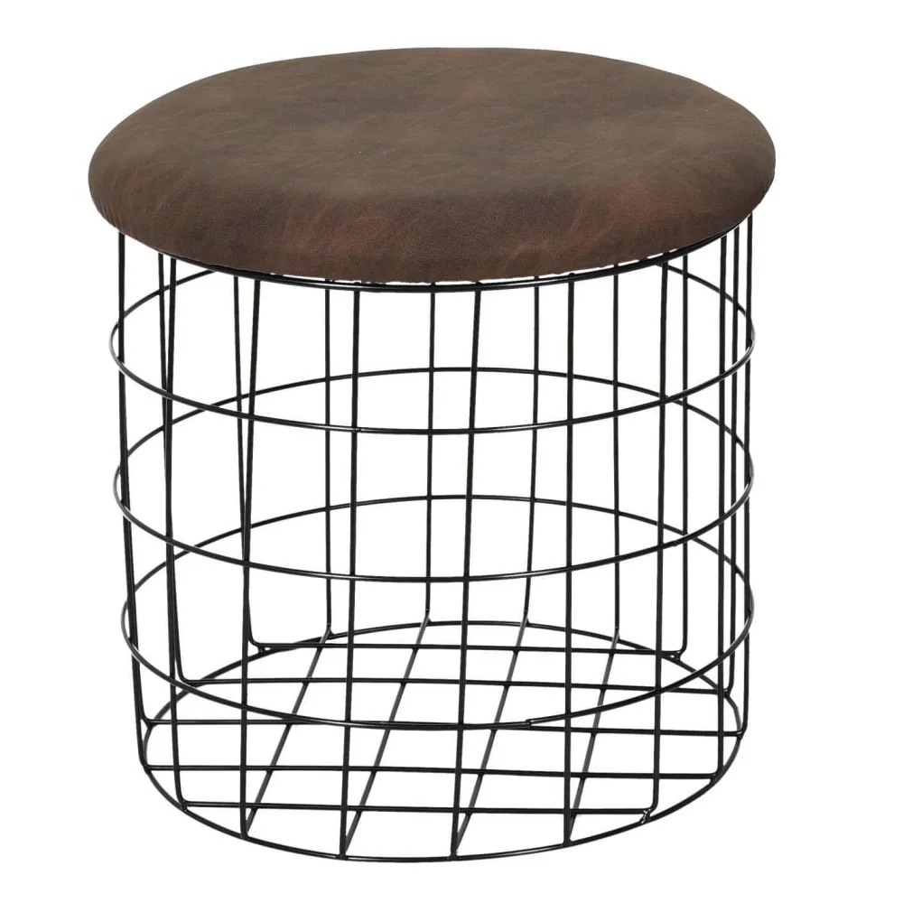 * Poufs>Pouf Gigogne Pu Marron Gm