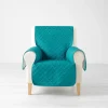 maxibazar Protege Fauteuil Matelasse 165X179Cm Unie Lounge Petrole- Housse De Chaise Et Canape