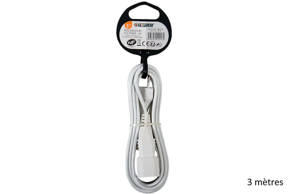 Prises Et Rallonges|* Rallonge Plate 6 A 3 Metres