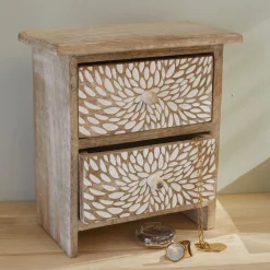 maxibazar Rangement Bois Manguier- Textile Deco