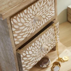 maxibazar Rangement Bois Manguier- Textile Deco