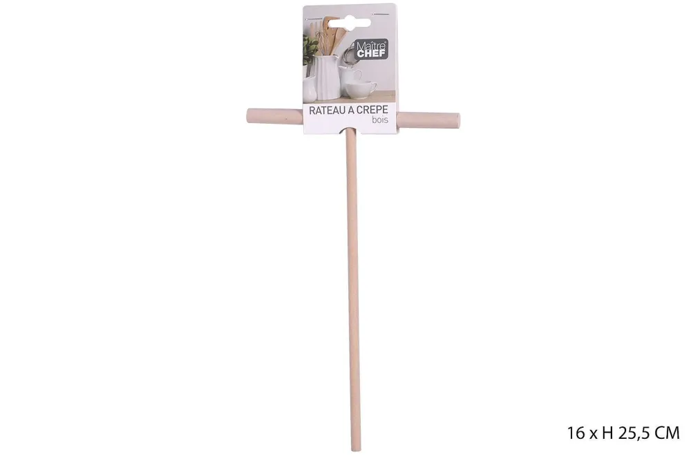 Pâtisserie|* Rateau Crepe Bois 25.5X16Cm