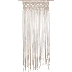 Atmosphera Rideau Fil Macrame Ivoire 90X200Cm- Textile Deco