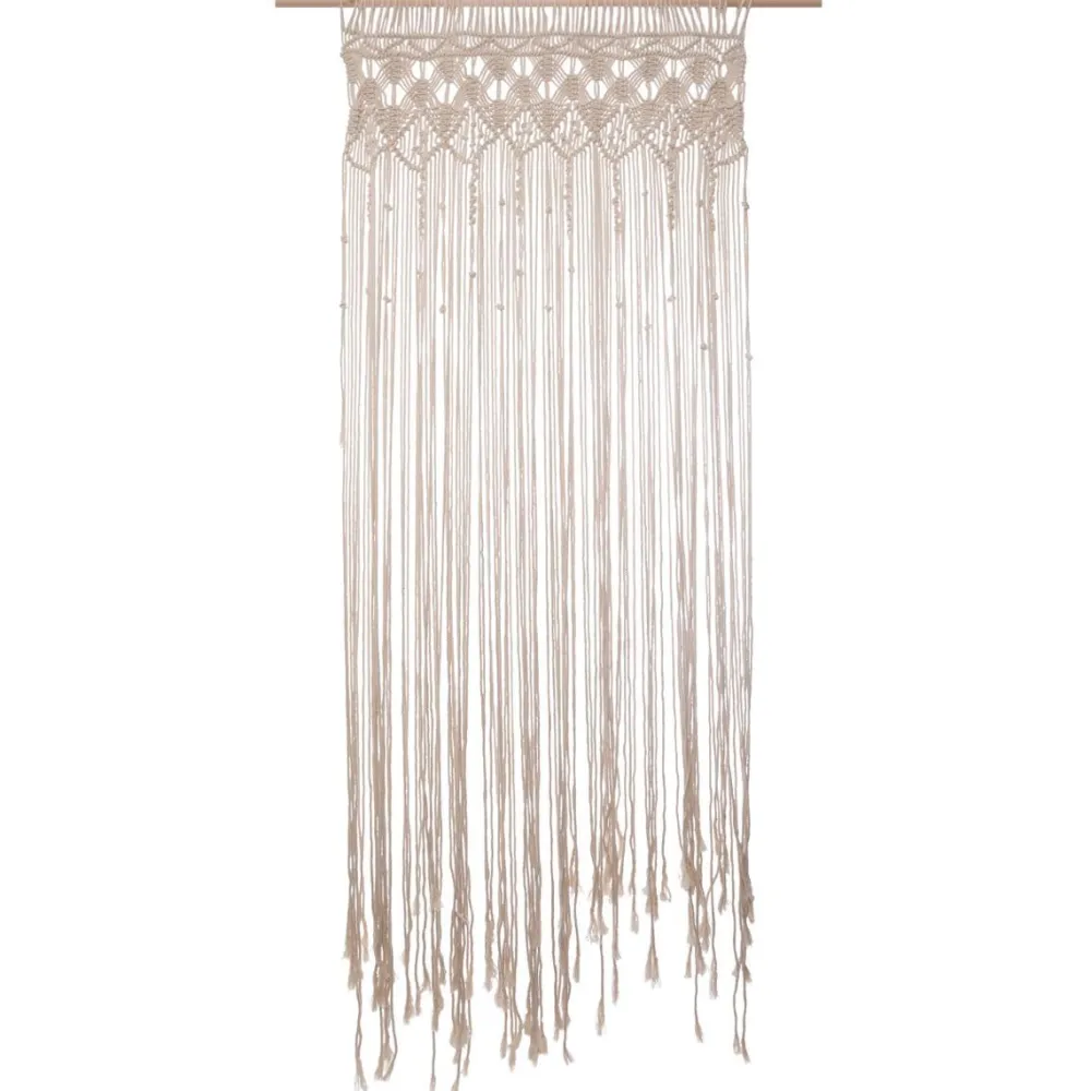 Atmosphera Rideau Fil Macrame Ivoire 90X200Cm- Textile Deco