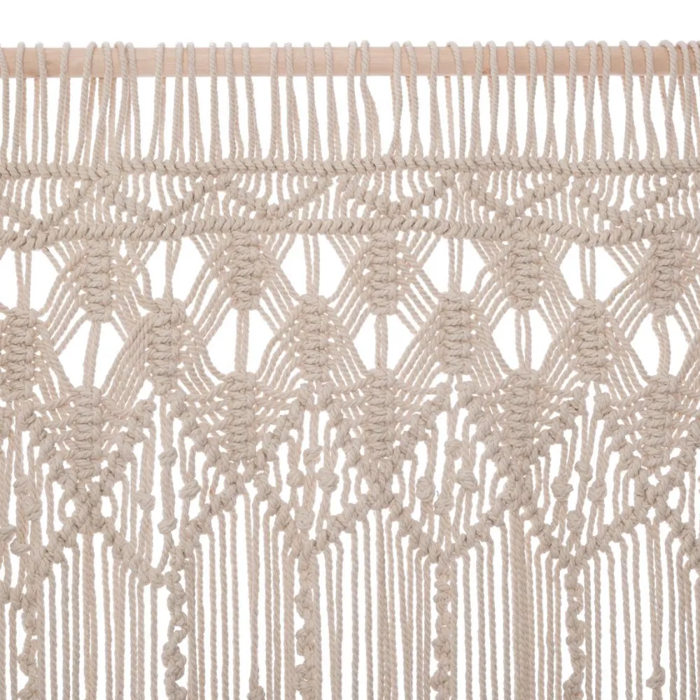 Atmosphera Rideau Fil Macrame Ivoire 90X200Cm- Textile Deco