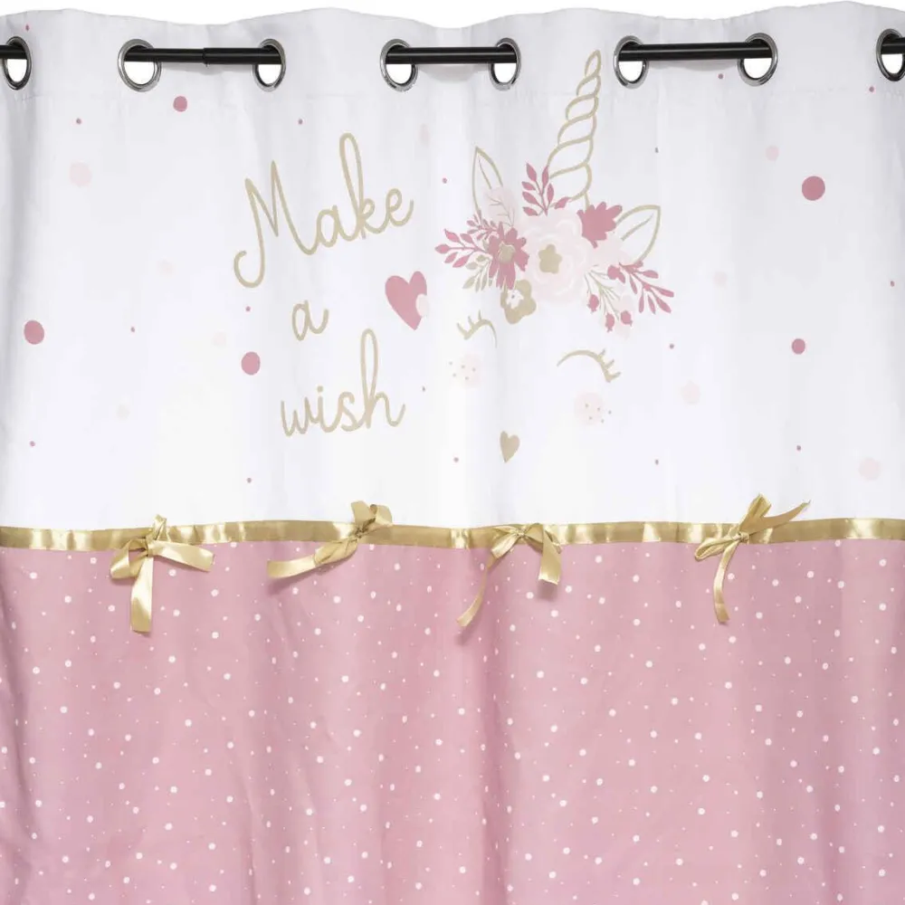 Atmosphera Rideau Licorne Ruban 140X260Cm- Voilage Et Rideau Enfant
