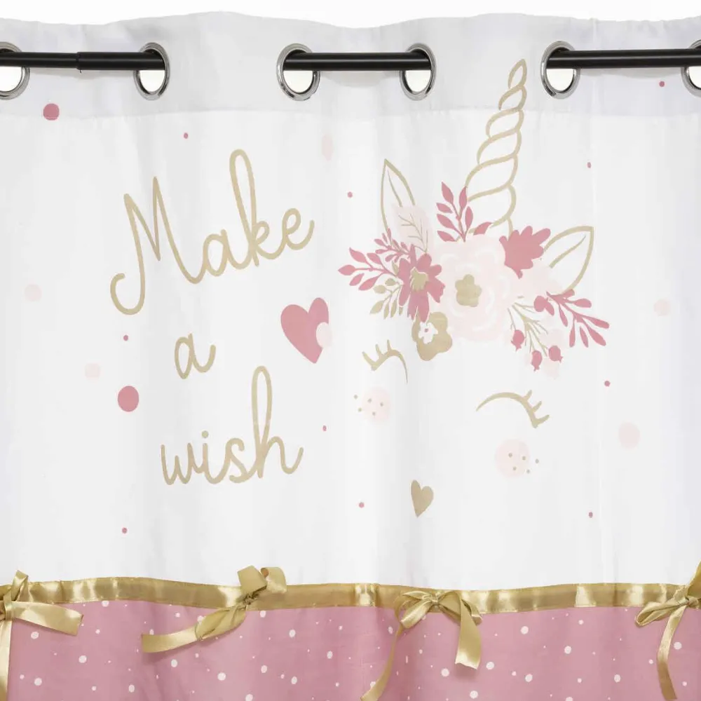 Atmosphera Rideau Licorne Ruban 140X260Cm- Voilage Et Rideau Enfant