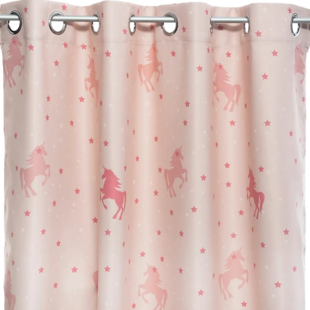 Atmosphera Rideau Occultant Glow Licorne 140X250Cm- Voilage Et Rideau Enfant