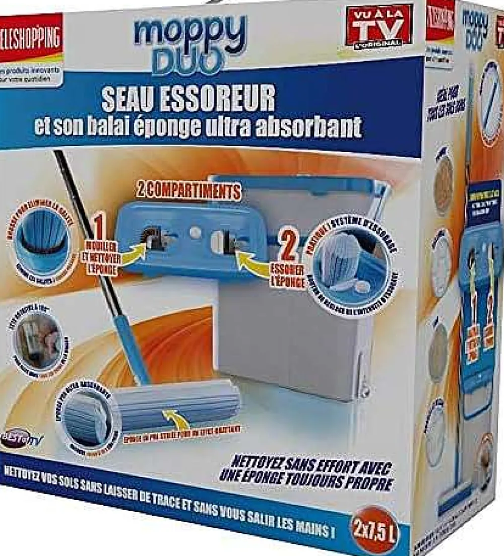 Menage|* Seau Essoreur Balai Eponge Moppy Duo