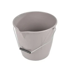 Menage|* Seau Plastique Avec Bec Et Anse Metal 12L Taupe