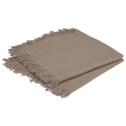 maxibazar Serviette Coton Frange Maha Gris 40X40Cm X2 Pieces- Serviettes De Table