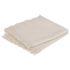 maxibazar Serviette Coton Frange Maha Blanc 40X40Cm X2 Pieces- Serviettes De Table