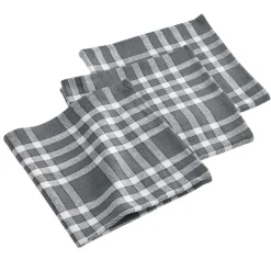 maxibazar Serviettes Table 3 45X45Cm Coton Tisse Traditio Anthracite- Serviettes De Table