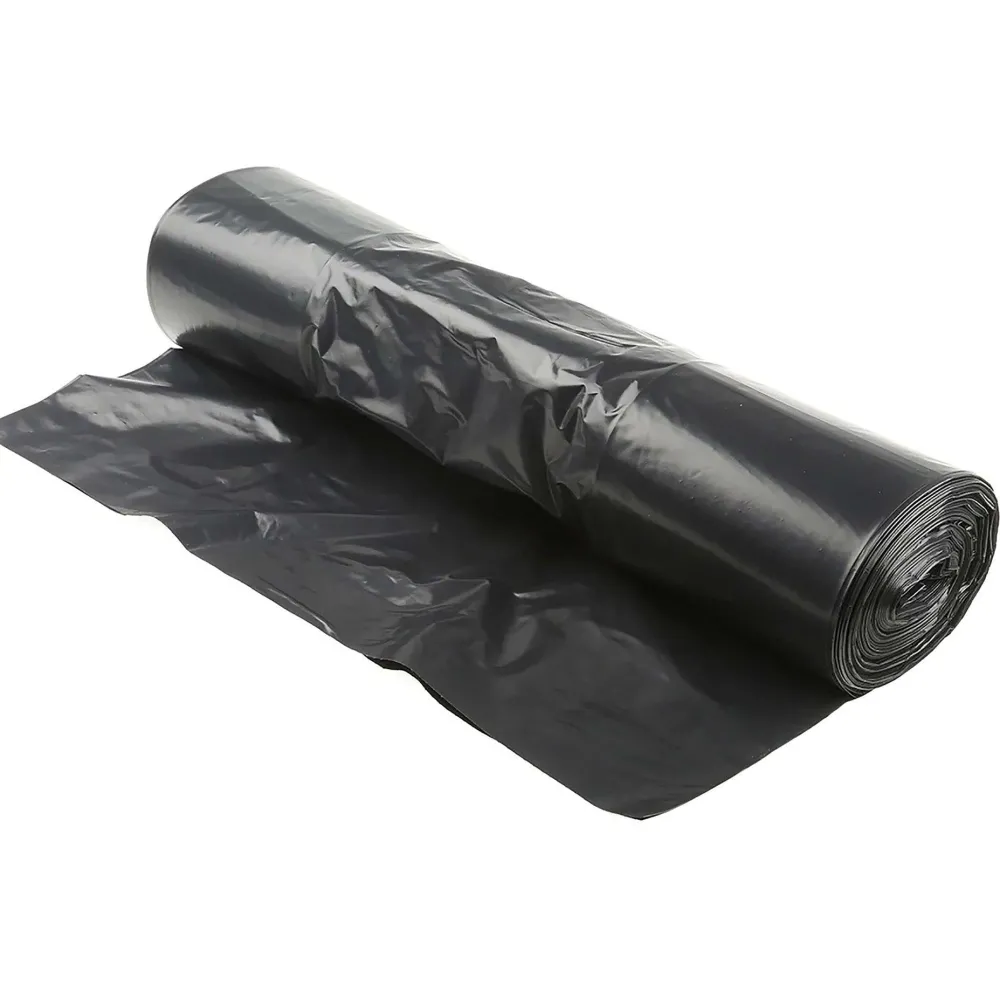 Menage|* Set 10 Sacs Poubelle 130L Plastique Liens Coulissants Noir