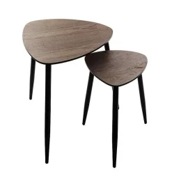 Atmosphera Tables Basses>Set 2 Tables Mileo Effet Noyer