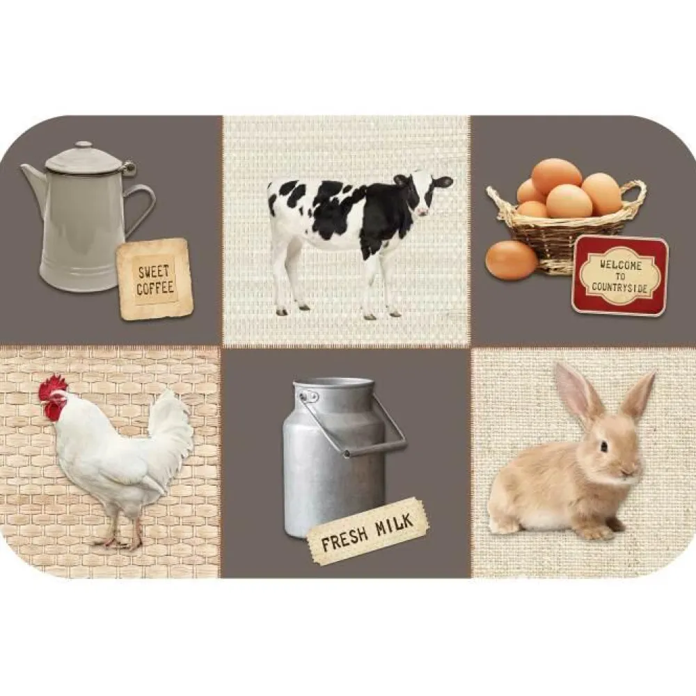 maxibazar Set De Table 28.5X44 Cm Opaque Fermette- Sets De Table Et Chemins De Table