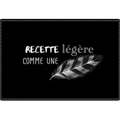 maxibazar Set De Table 28.5X43.5 Cm Pvc Imprime Cuisine Plume Noir- Sets De Table Et Chemins De Table