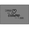 maxibazar Set De Table 28.5X43.5 Cm Pvc Imprime Cuisine Amour Gris- Sets De Table Et Chemins De Table