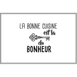 maxibazar Set De Table 28.5X43.5 Cm Pvc Imprime Cuisine Bonheur Blanc- Sets De Table Et Chemins De Table