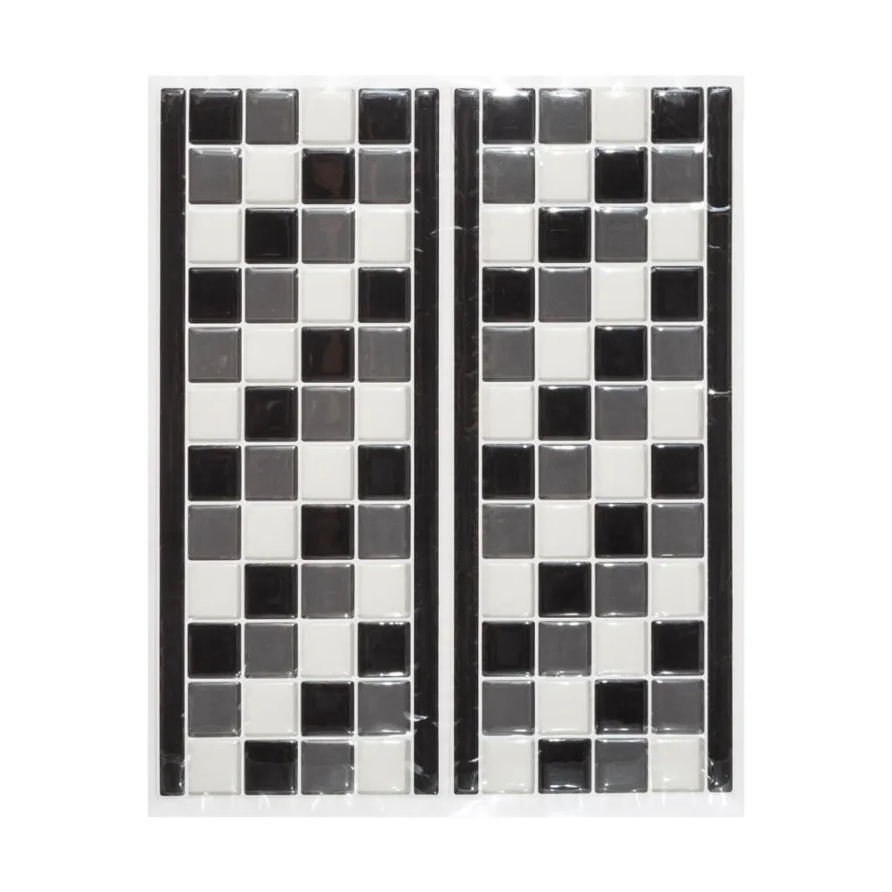 Atmosphera Sticker Petits Carreaux Frise Noir- Stickers