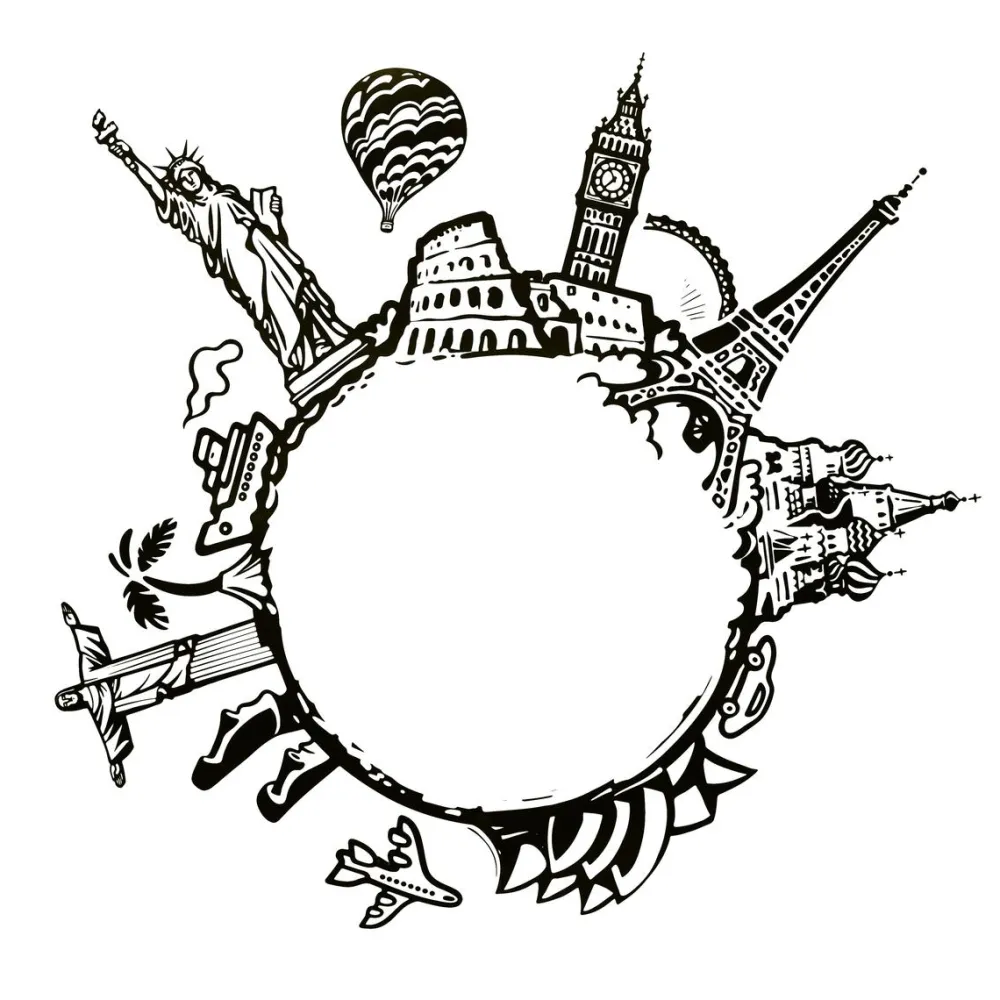 Atmosphera Sticker Plat Monde D.60X60Cm- Stickers