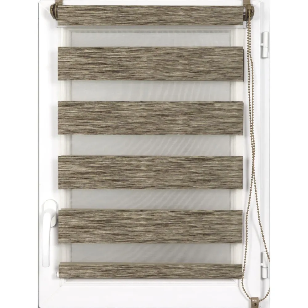 maxibazar Store Enrouleur Lumiere Nuit 120X180Cm Chine Marron Or- Stores