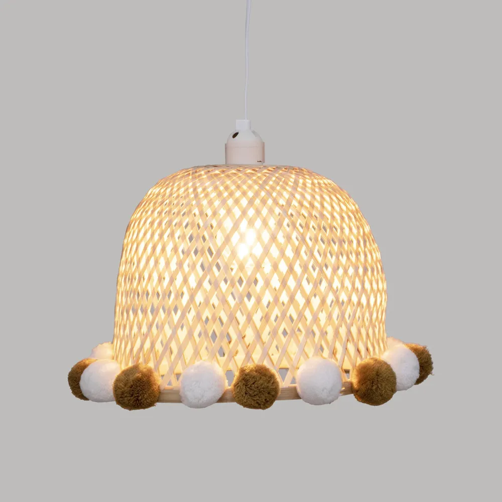 Atmosphera Suspension Bambou Pompons- Luminaires Enfant