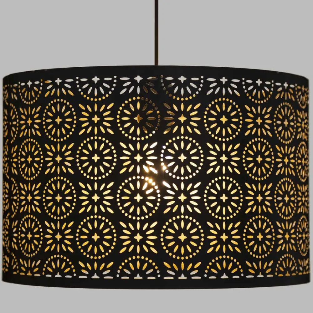 Atmosphera Suspension Metal Ajouree Gypsy Noir D.33Cm- Luminaires