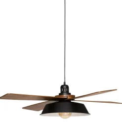Atmosphera Suspension Metal Bois Cuba Noir 94Cm- Lustres Et Suspensions