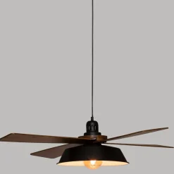 Atmosphera Suspension Metal Bois Cuba Noir 94Cm- Lustres Et Suspensions