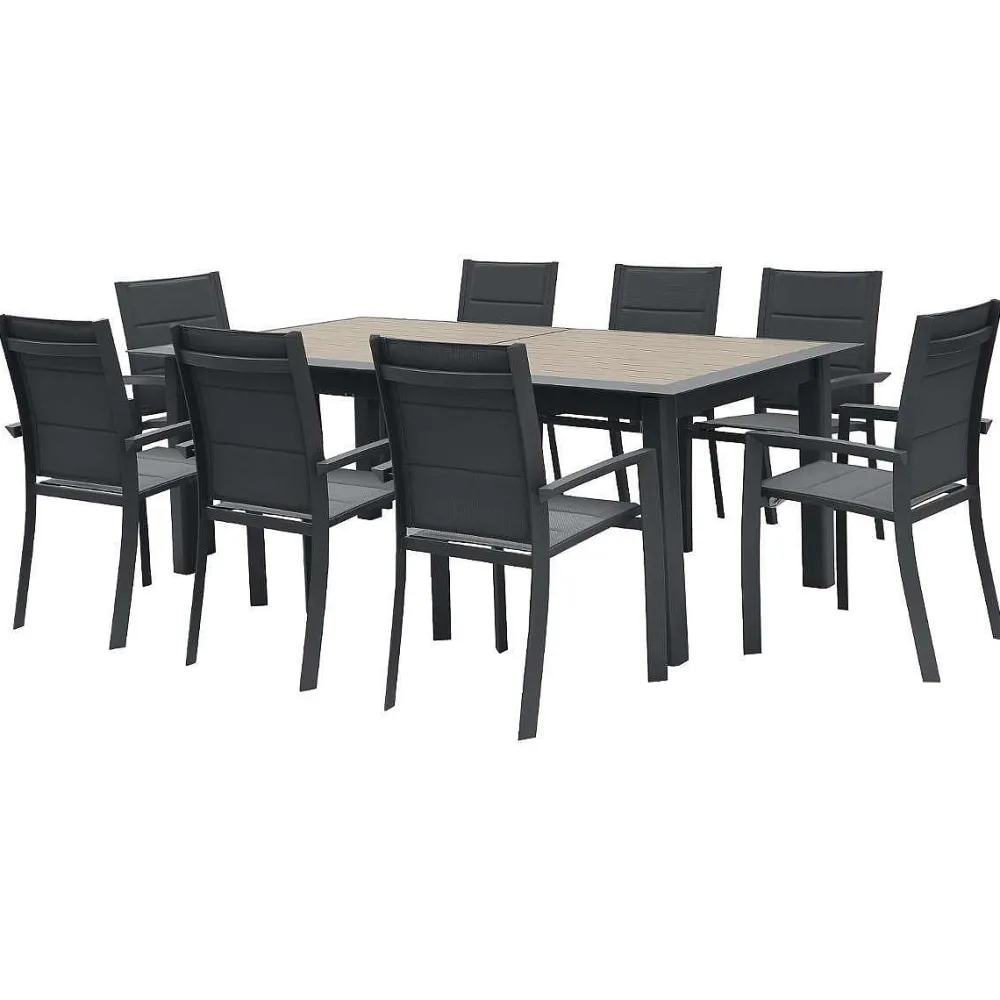 Hespéride Tables De Jardin>Table Allure Aluminium Muscade Graphite 12 Places
