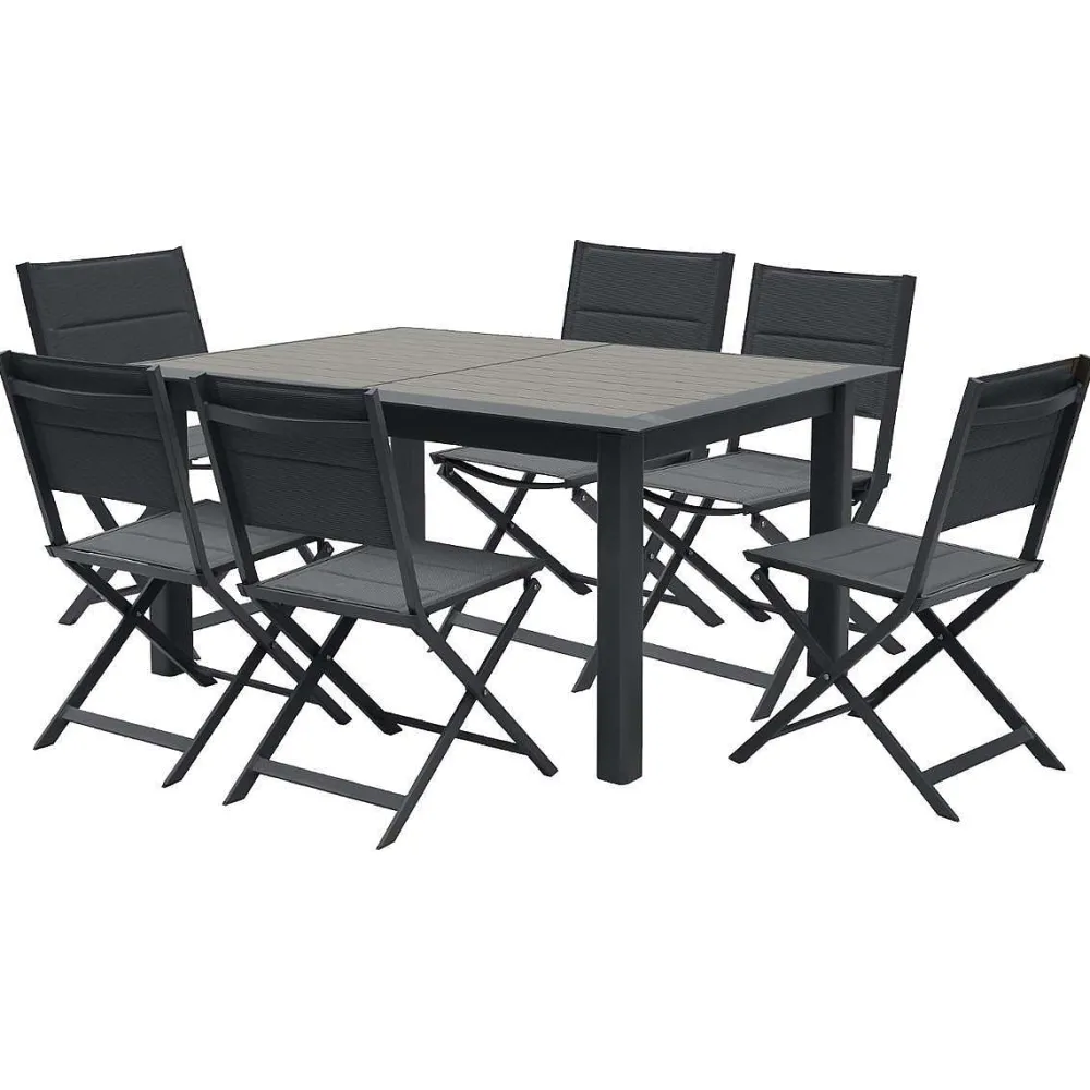 Hespéride Tables De Jardin>Table Allure Aluminium Muscade Graphite 10 Places