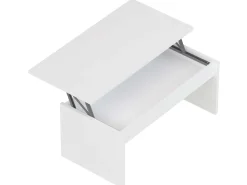 * Tables Basses>Table Avec Plateau Relevable Melamine Blanc