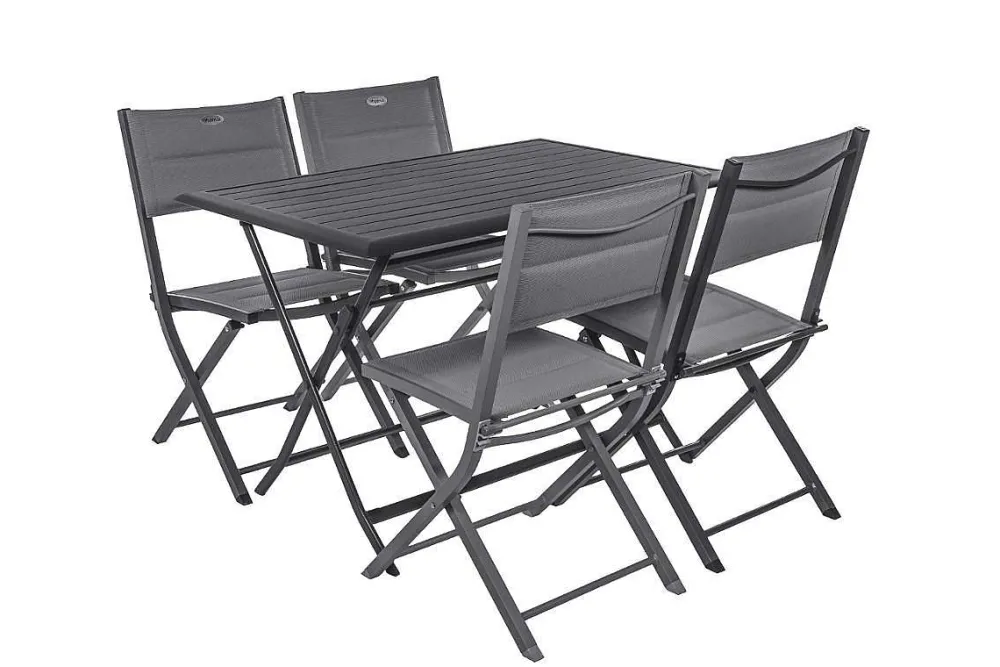 Hespéride Tables De Jardin>Table Azua Pliante Aluminium Graphite 4 Places