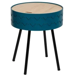 Atmosphera Bouts De Canapé>Table Cafe Coffre Shiro Bleu