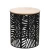 Atmosphera Bouts De Canapé>Table Cafe Feuille Noir D.35X35X40Cm