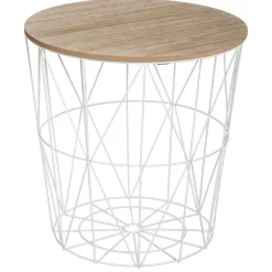 Atmosphera Bouts De Canapé>Table Cafe Metal Blanc Kumi D.41X40Cm