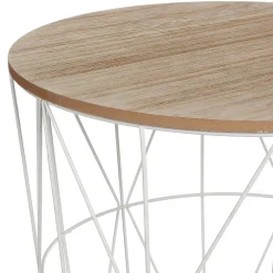 Atmosphera Bouts De Canapé></noscript>Table Cafe Metal Blanc Kumi D.41X40Cm