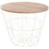 Atmosphera Bouts De Canapé>Table Cafe Metal Blanc Kumi D.38X30.5Cm