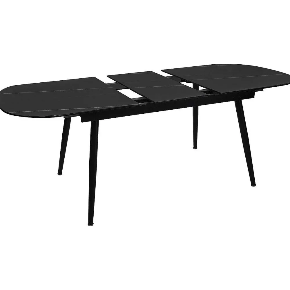 Atmosphera Tables À Manger>Table Diner Verre 160 A 200Cm Noir Mapu