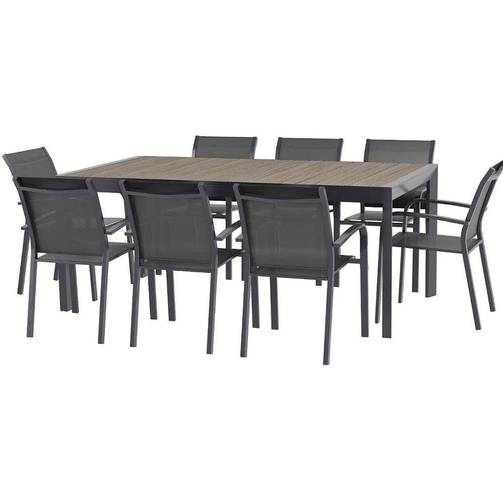 Hespéride Tables De Jardin>Table Evasion Rallonge Automatique Seigle Graphite 10 Places