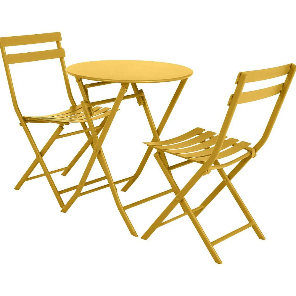 Hespéride Tables De Jardin>Table Greensboro Ronde Moutarde 2 Places