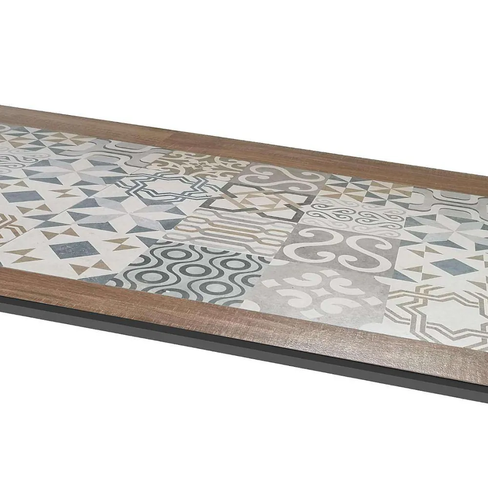 Hespéride Tables De Jardin>Table Lambada Fixe Ceramique Graphite 8 Places