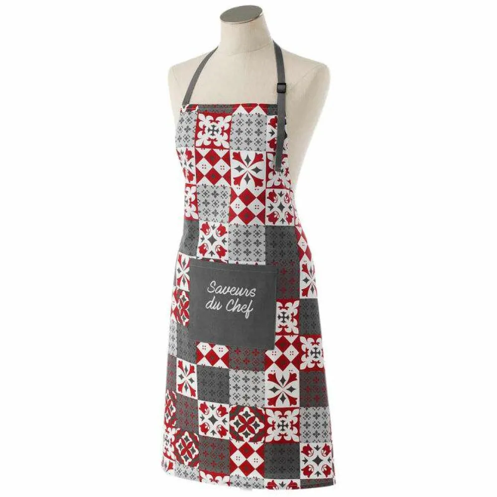 maxibazar Tablier Avec Poche 60X84Cm Imprime Brode Credence- Tabliers Et Accessoires