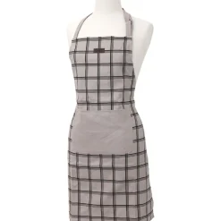 maxibazar Tablier De Cuisine Chef Carreaux 65X80Cm Taupe- Tabliers Et Accessoires